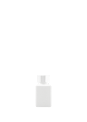 Quadratflasche PE 30 ml weiß mit Verschluss mit Dichtring