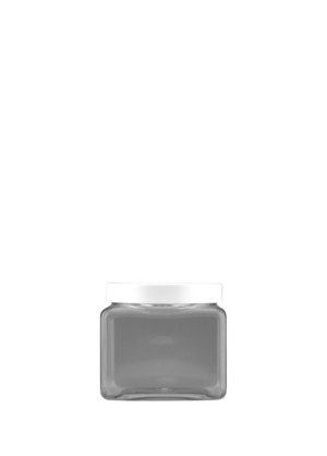 Quadratische Dose PET 300 ml klar mit Verschluss glatt mit PS60-Einlage