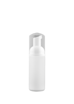 Schaumflasche 125 ml weiß mit Schaumpumpe 1,2 ml rund und Schutzkappe