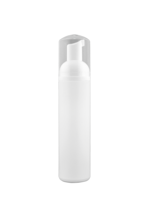 Schaumflasche 200 ml weiß mit Schaumpumpe 1,2 ml rund und Schutzkappe