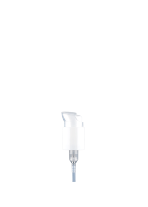 Lotionspumpe weiß mit halber Schutzkappe (0,5 ml, GPI 22/410)