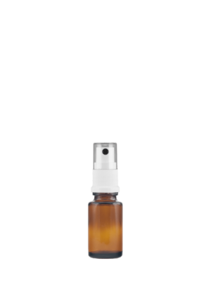  Tropfflasche RDS 15 ml braun mit topischer Pumpe weiß mit Schutzkappe