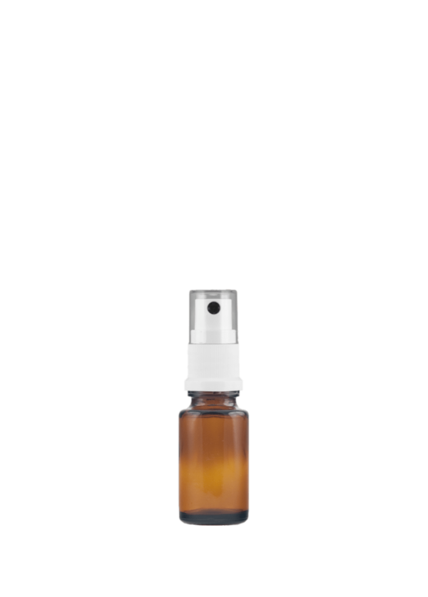  Tropfflasche RDS 15 ml braun mit topischer Pumpe weiß mit Schutzkappe